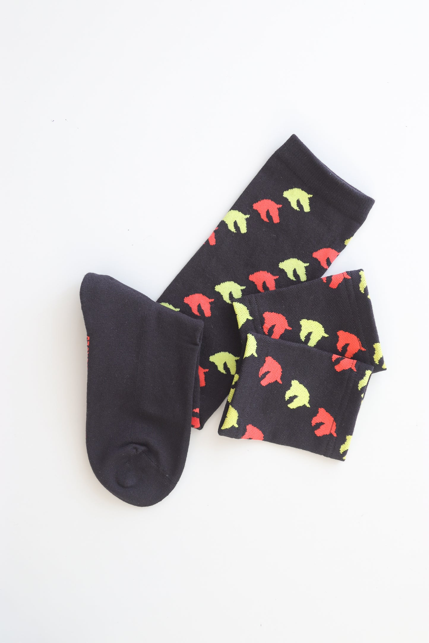 Sweat wristbands and knee socks SET for hobbyhorsing black with horse pattern