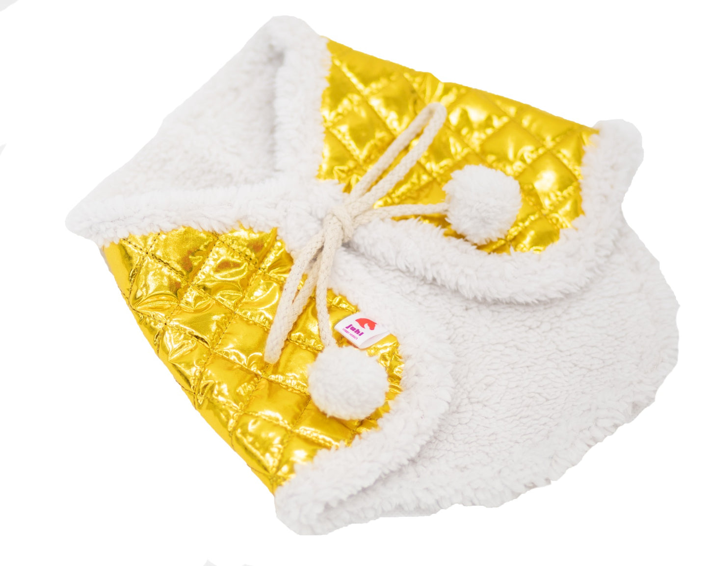 Teplá zlatá zimní dečka pro hobby horse, zateplený doplněk pro hobbyhorsing v chladném počasí.