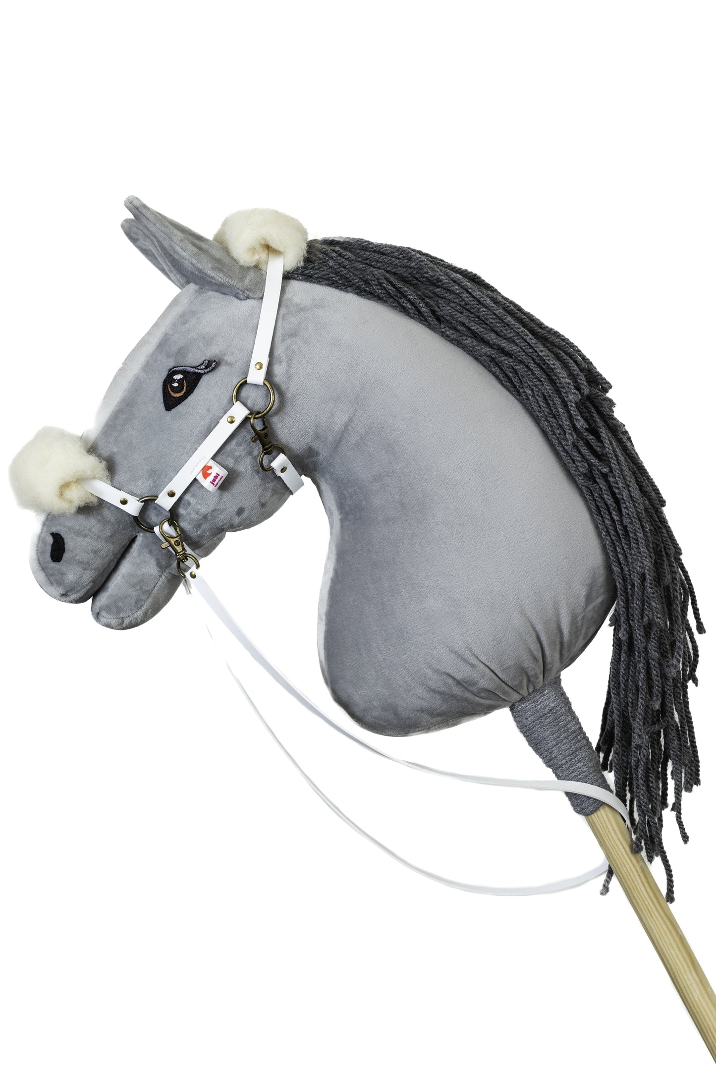 Halter with lamb fur Eco leather - White old brass - Foal