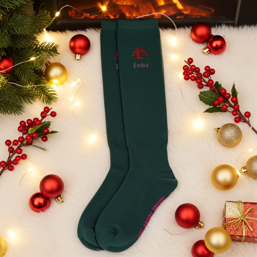 Knee socks for hobbyhorsing dark green