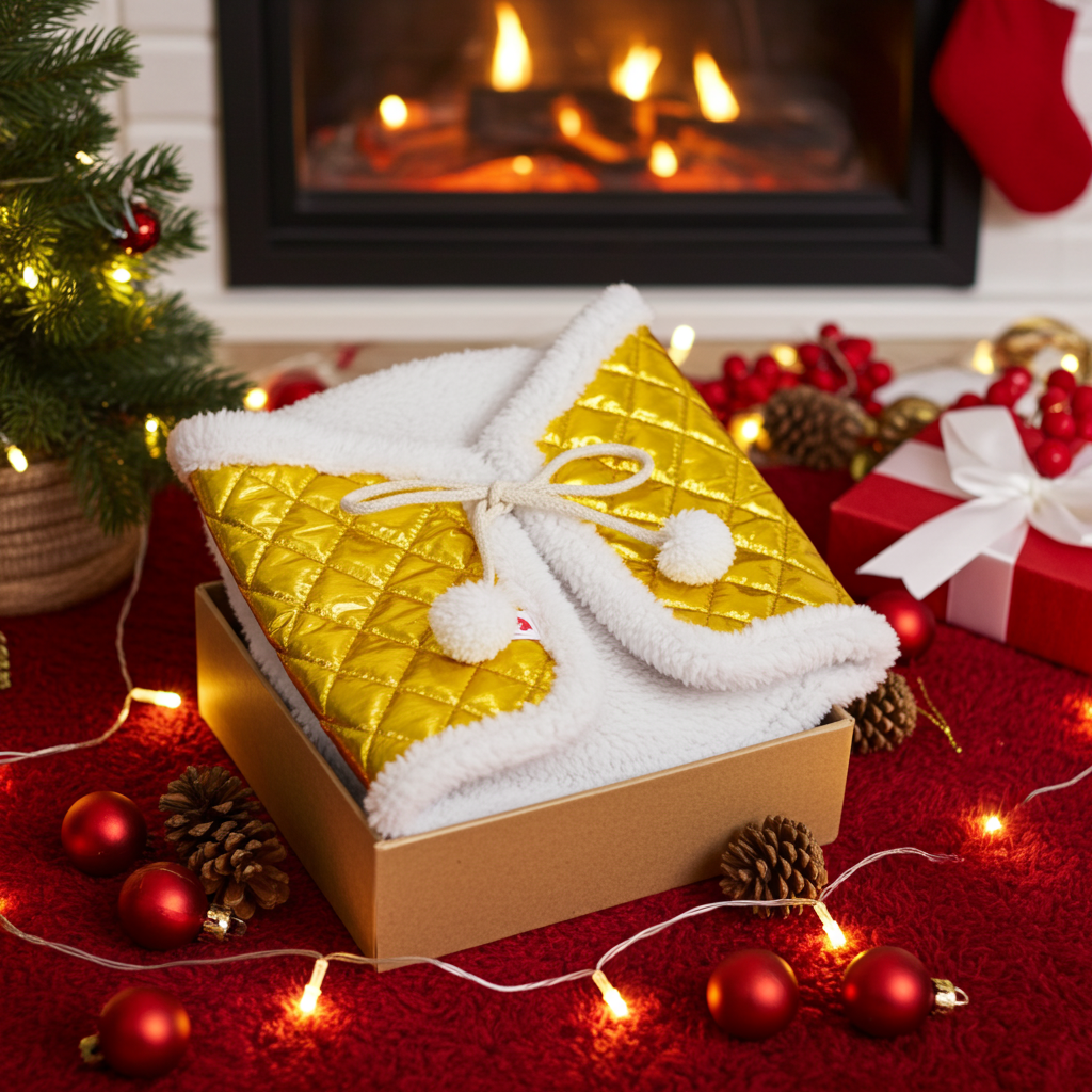 Winter blanket - Stitch with lamb fur - Gold - Adult horse