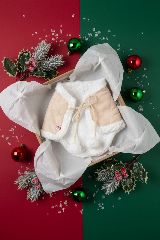 Winter blanket beige - White lamb