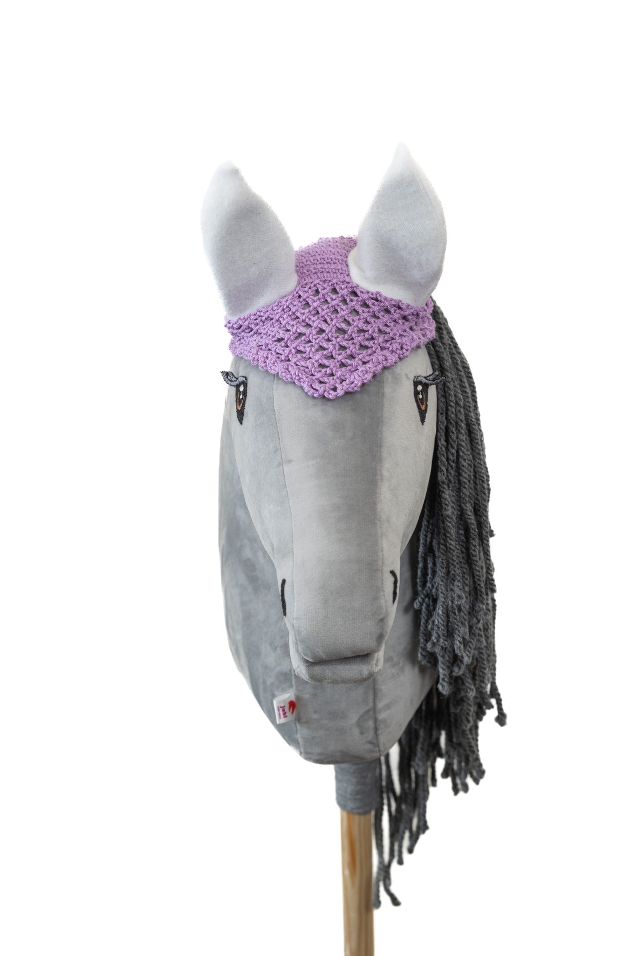 Ear net crocheted - Lilac with white ears - Adult horse