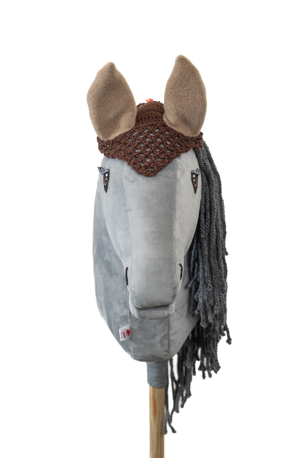 Ear net crocheted - Brown with beige ears - Adult horse