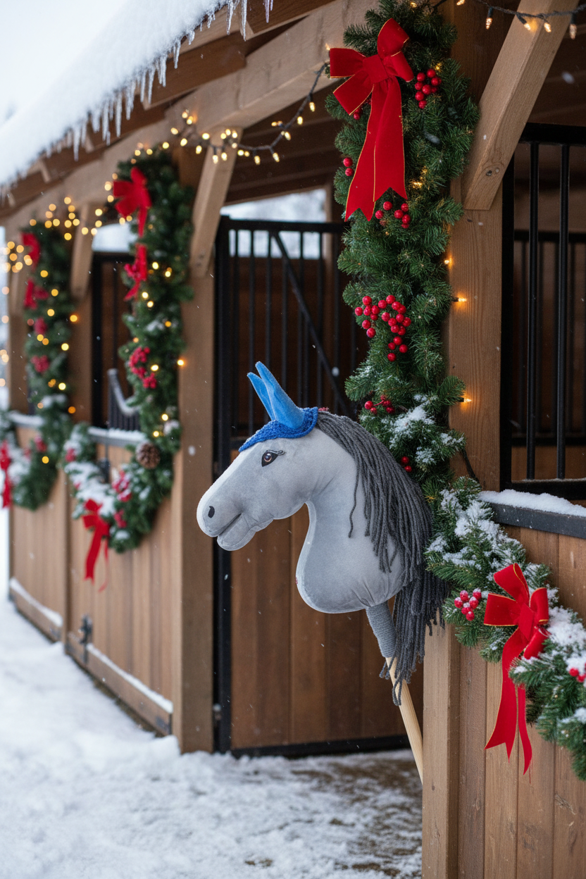 Ear net crocheted - Dark blue with blue ears - Foal