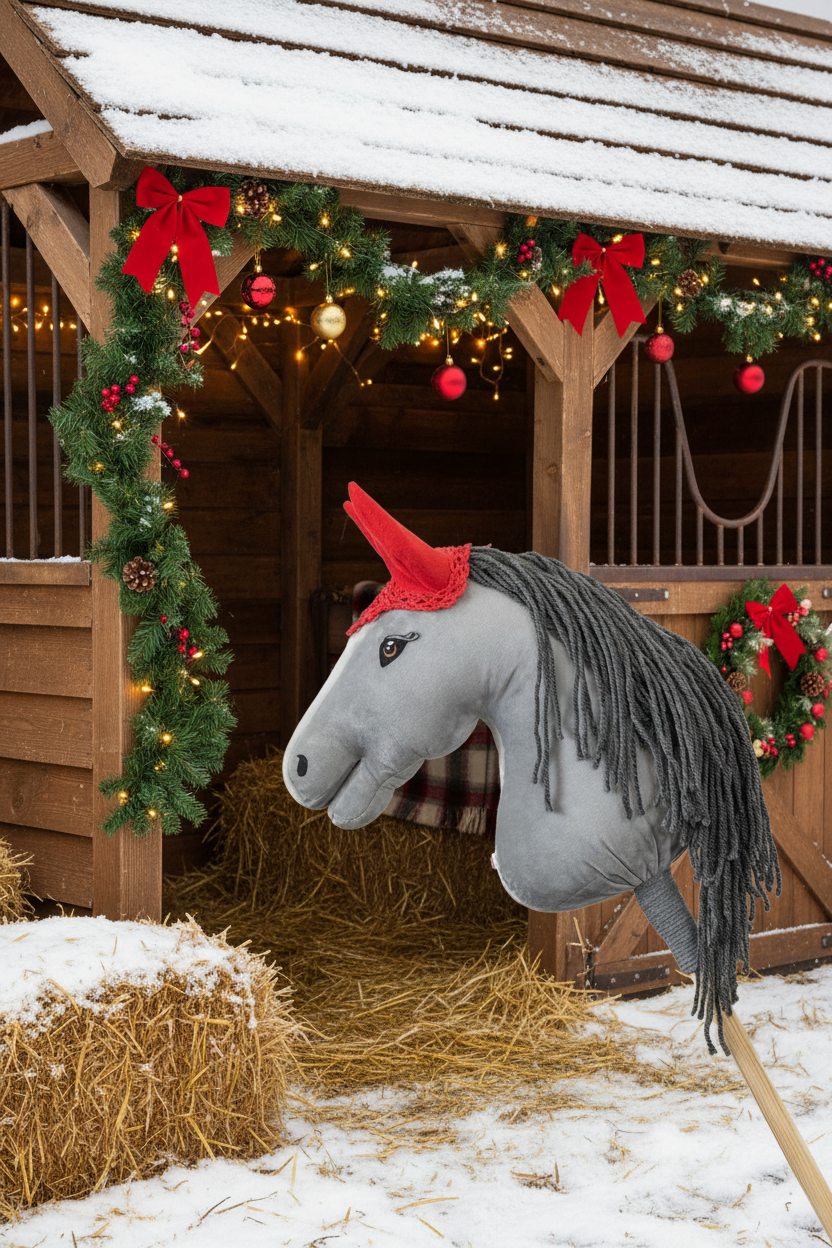 Ear net crocheted - Red with red ears - Adult horse