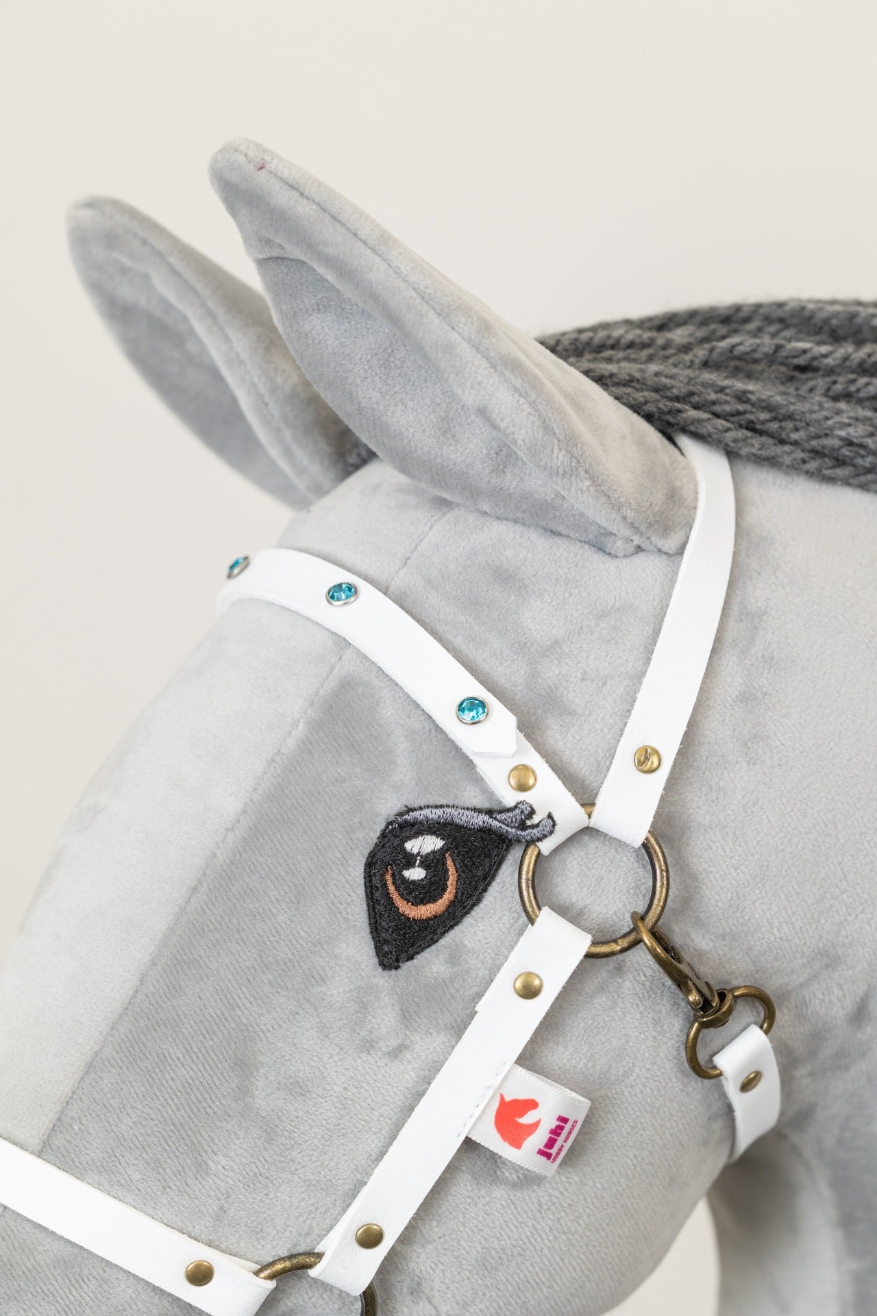 Halter with reins – White with blue crystals - Adult horse