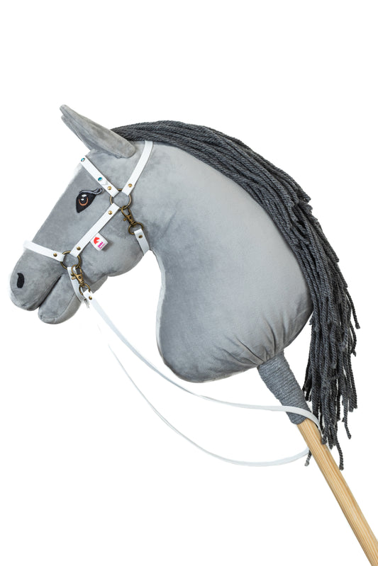 Halter Crystal white - Brass - Adult horse