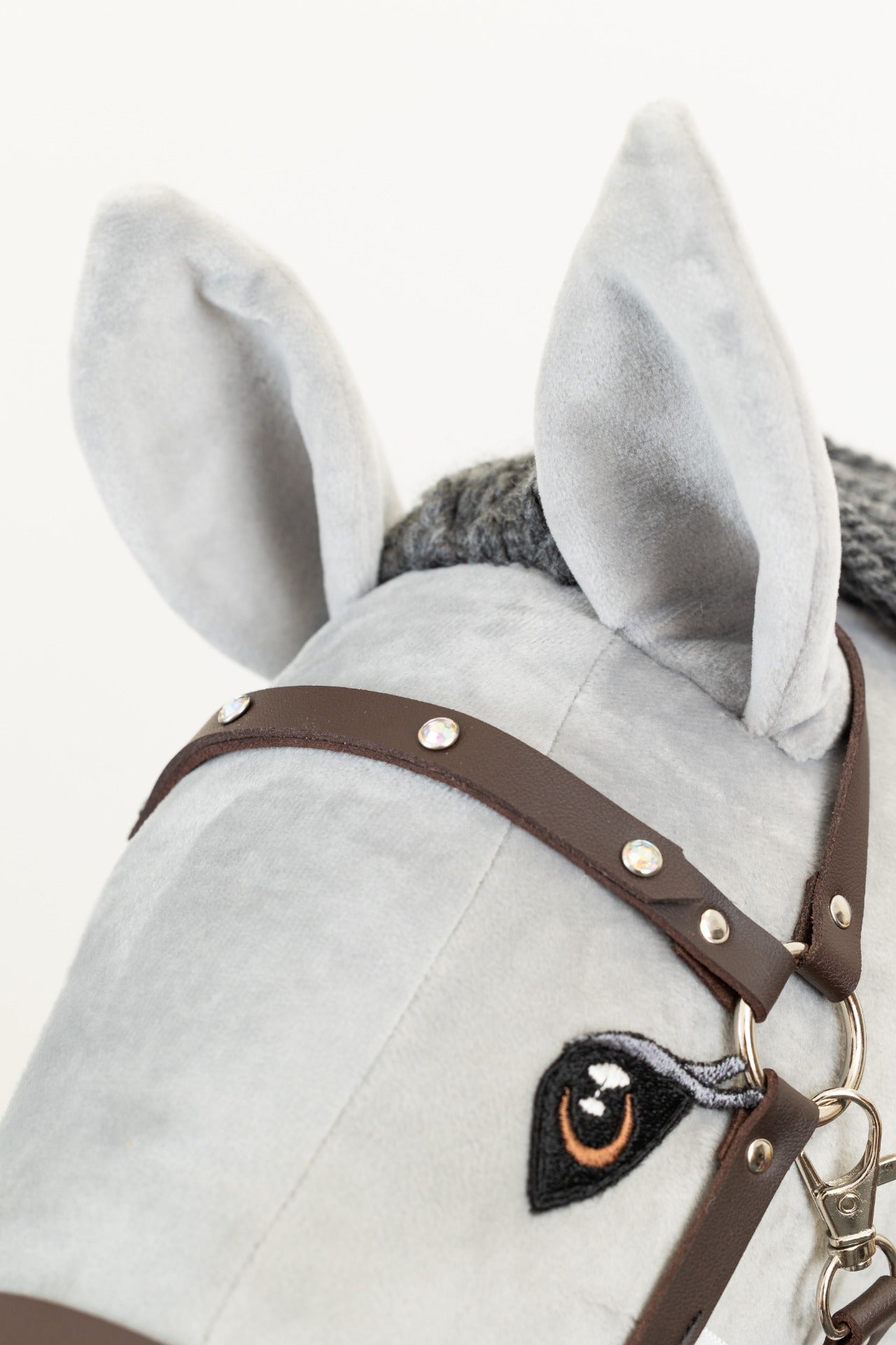 Halter with reins – Brown with white crystals - Adult horse