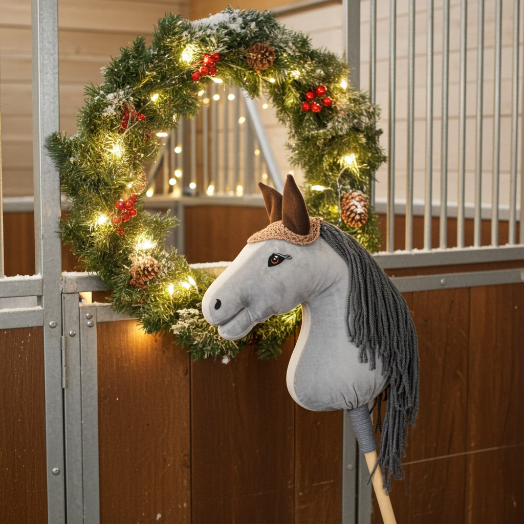 Ear net crocheted - Beige with brown ears - Foal