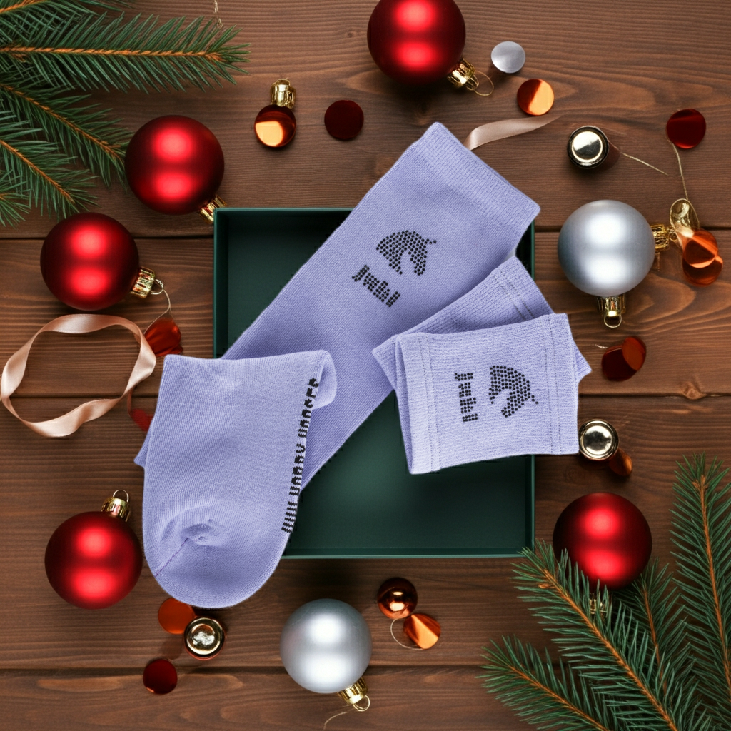 Sweat wristbands and knee socks SET for hobbyhorsing light lila