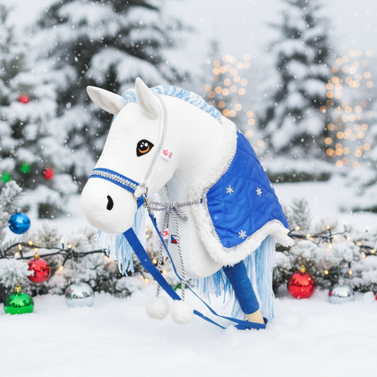 Christmas blanket - Blue and white - Foal