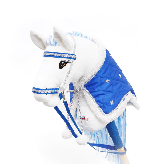 Christmas blanket - Blue and white - Adult horse