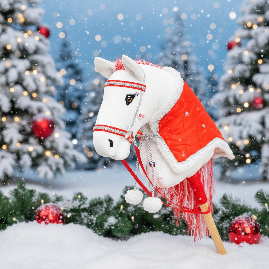 Christmas blanket - Red and white - Adult horse