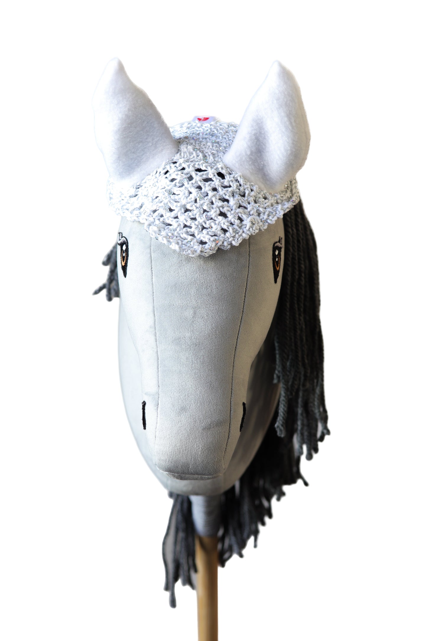 Ear net crocheted - White silver - Foal