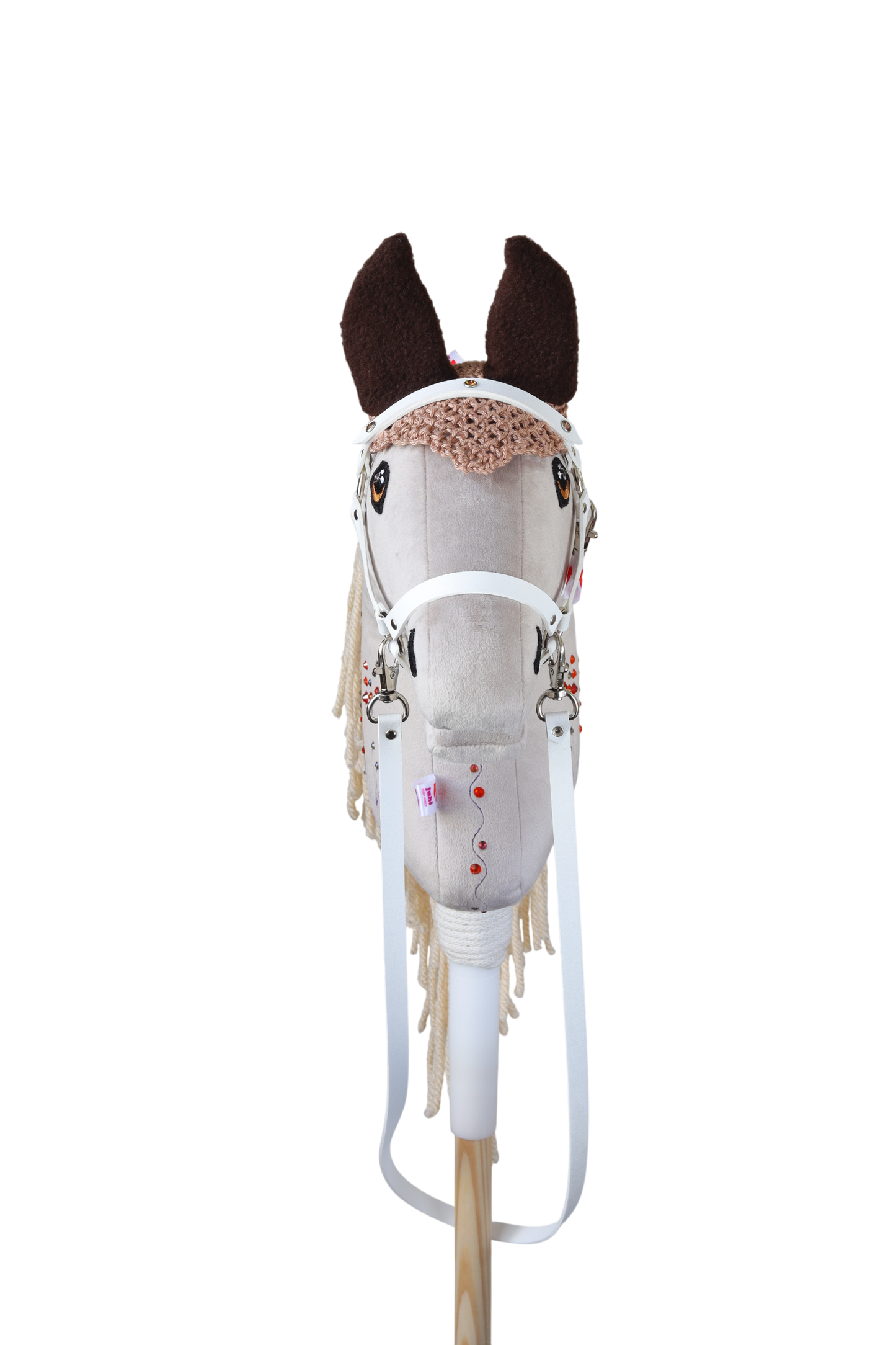 Crocheted Ear Net - Beige with brown ears - Sport pony
