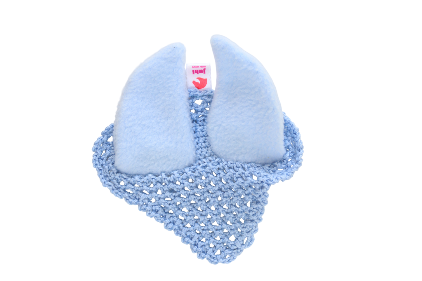 Crocheted Ear Net - Light blue with blue ears - Sport pony