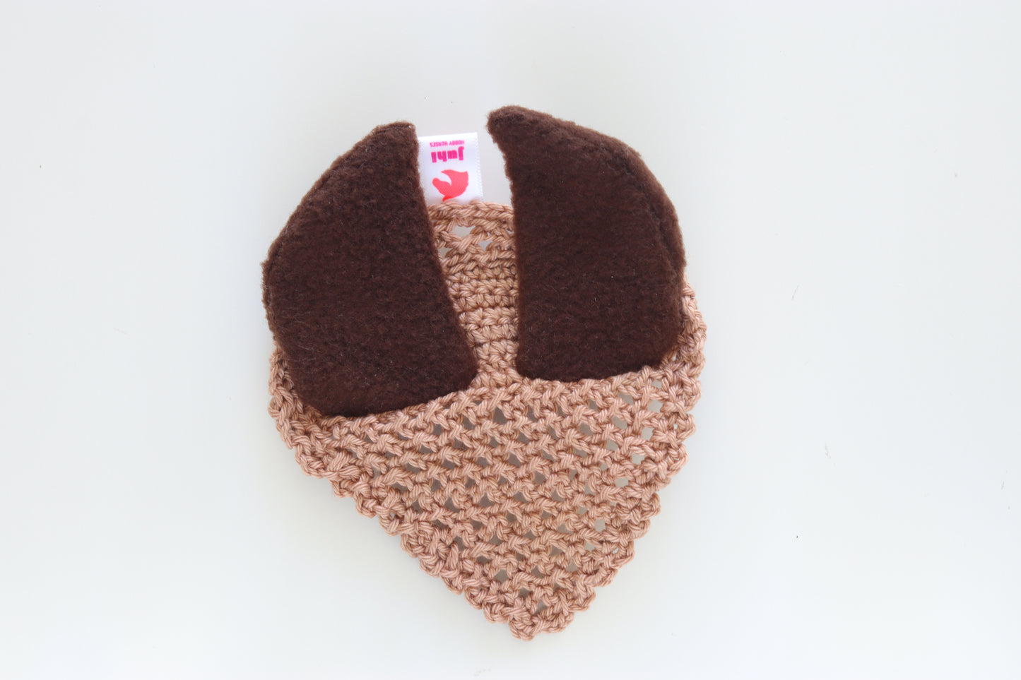 Crocheted Ear Net - Beige with brown ears - Sport pony