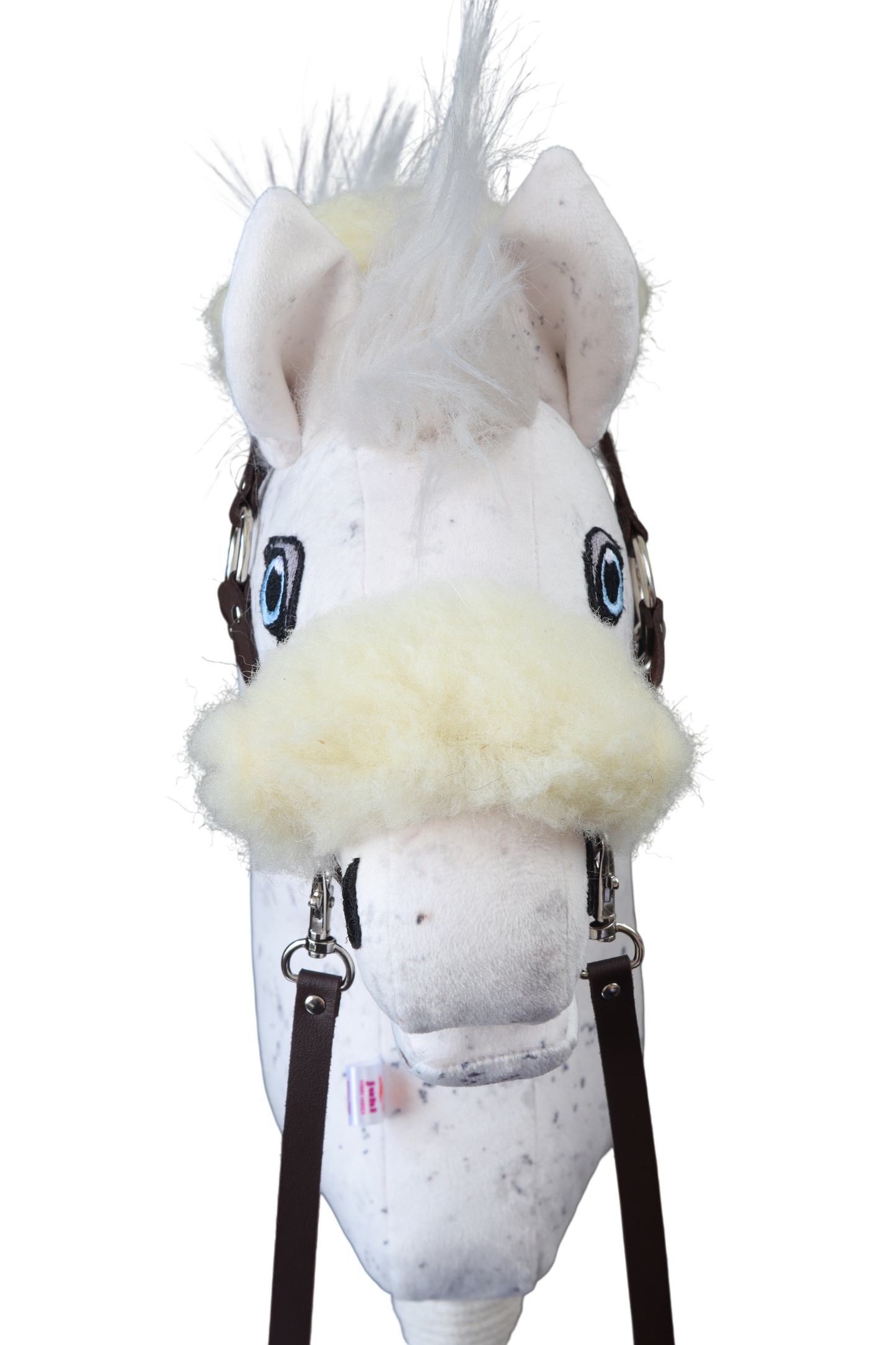 Halter with lamb fur Eco leather - Brown - Sport pony