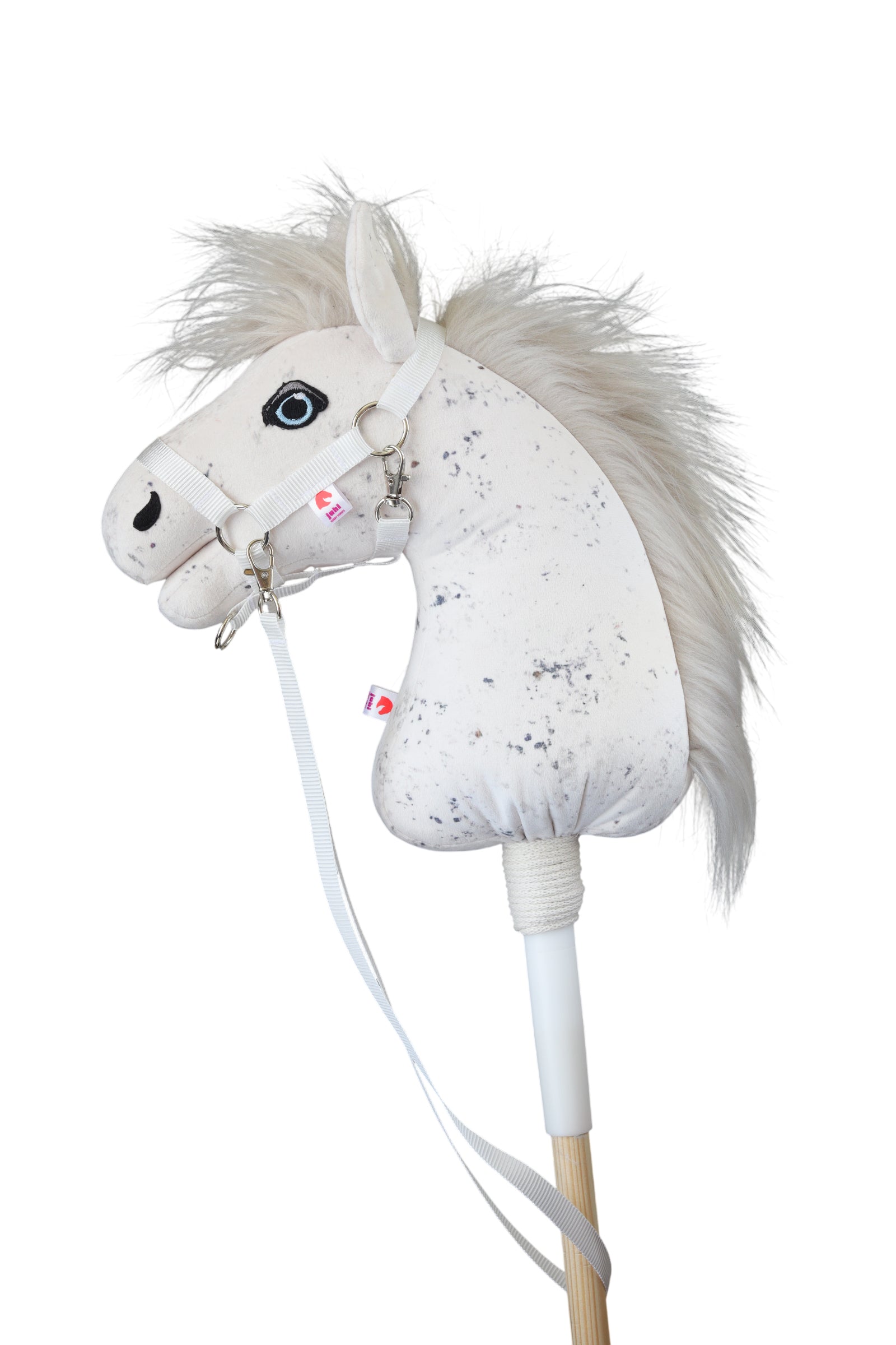 Hobbyhorse s bílou ohlávkou a otěží z polypropylenu.