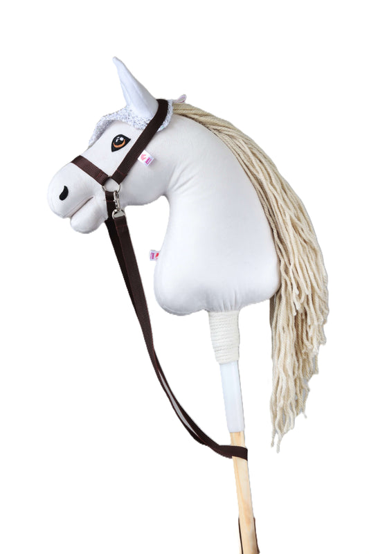 Crocheted Ear Net for Hobby Horse – White – Foal