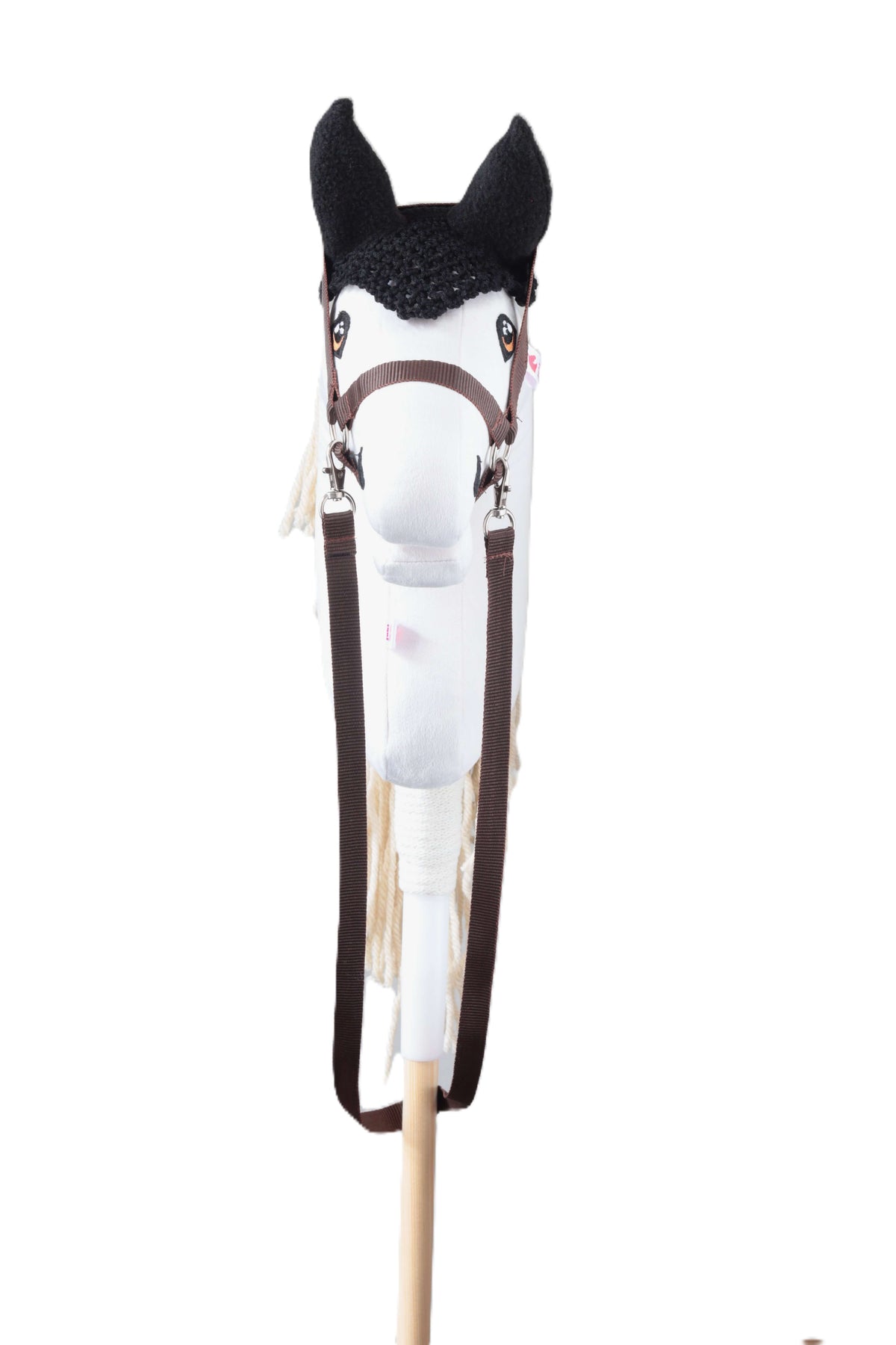 Crocheted Ear Net for Hobby Horse – Black – Foal