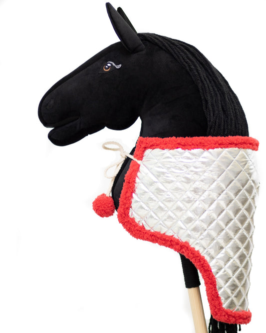 Winter blanket - Stitch with lamb fur - Silver red - Adult horse
