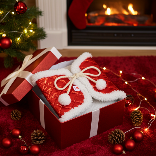 Winter blanket - Stitch with lamb fur - Red - Foal