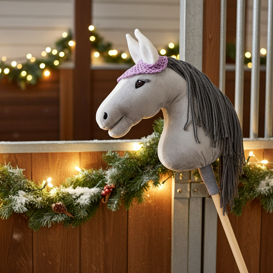 Ear net crocheted - Lilac with white ears - Foal