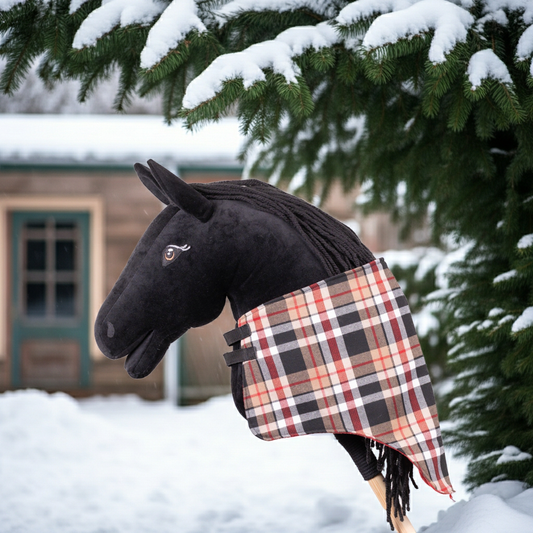 Blanket Beige & Red - Adult horse