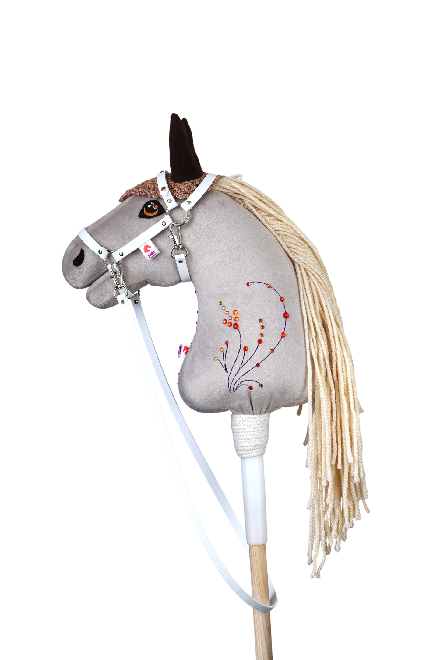 Crocheted Ear Net - Beige with brown ears - Sport pony