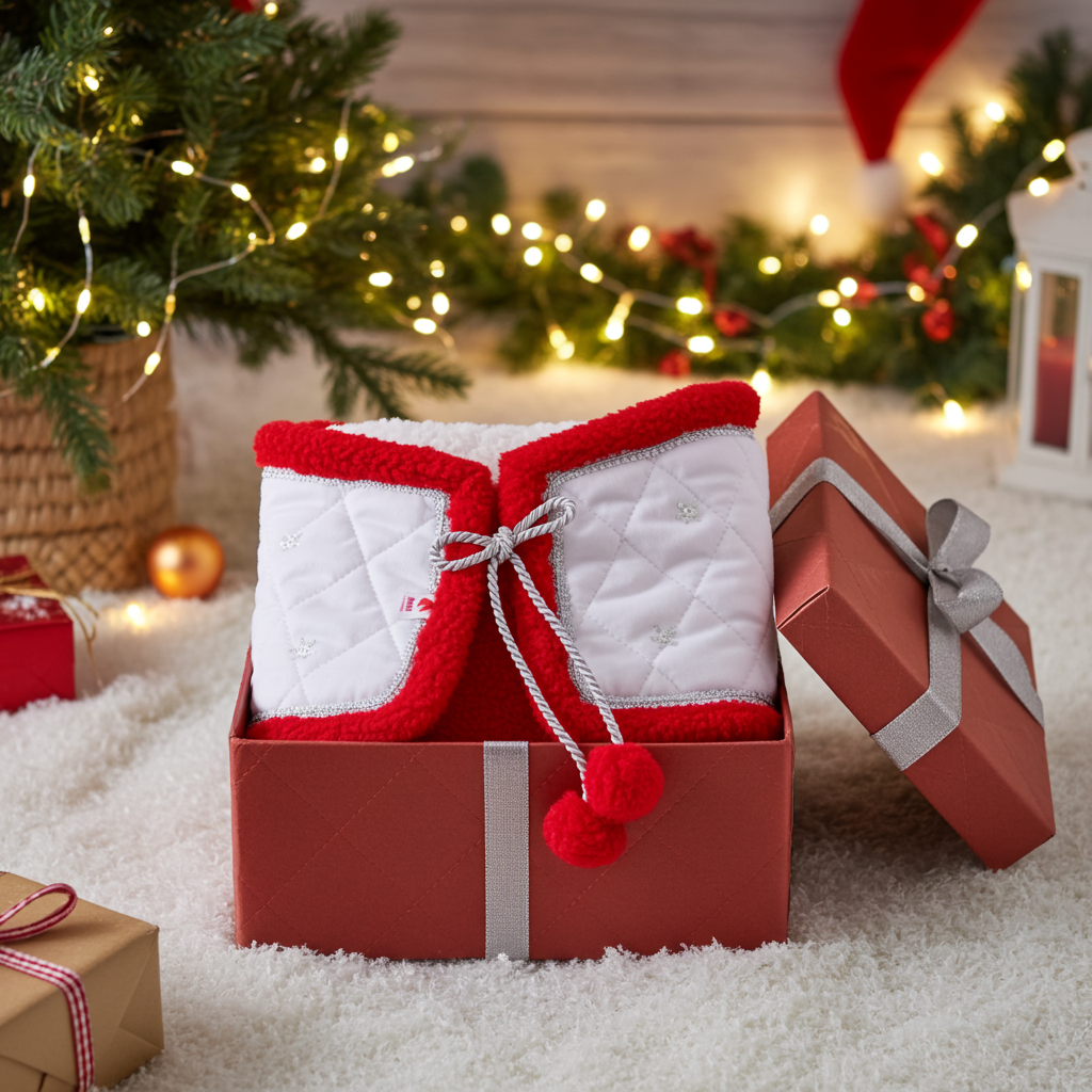 Christmas blanket - White and red - Foal
