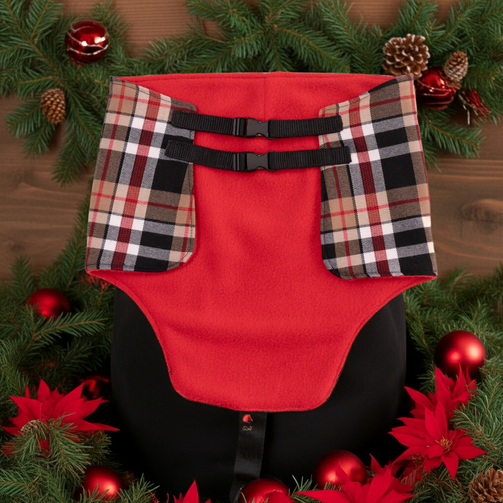 Blanket Beige & Red - Adult horse