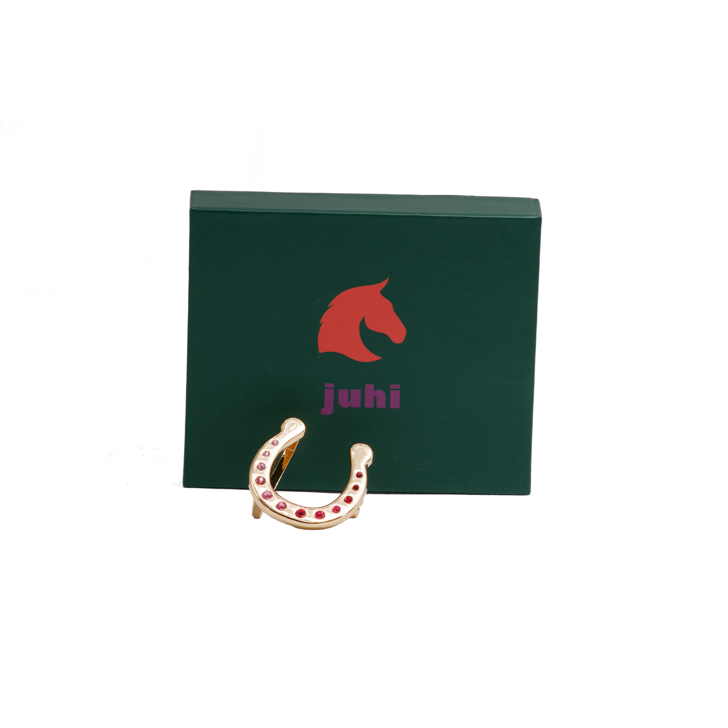 Interchangeable belt buckle horse shoe gold