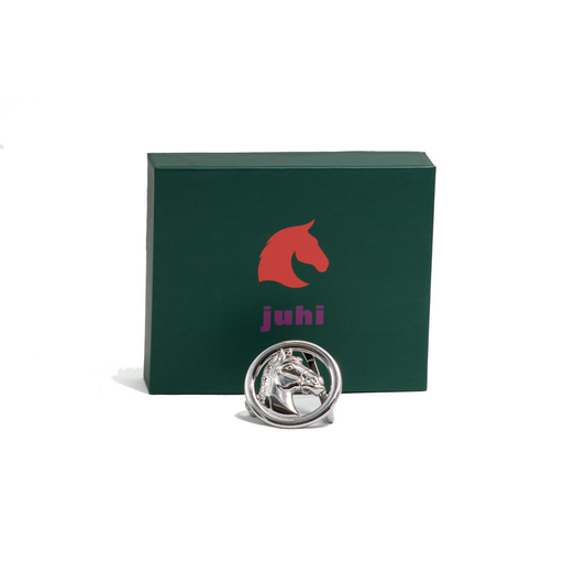 Interchangeable belt buckle horse head silver