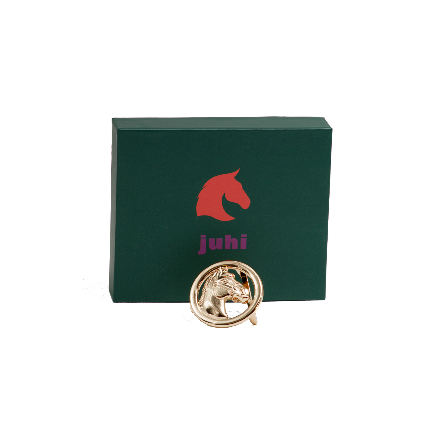 Interchangeable belt buckle horse head gold