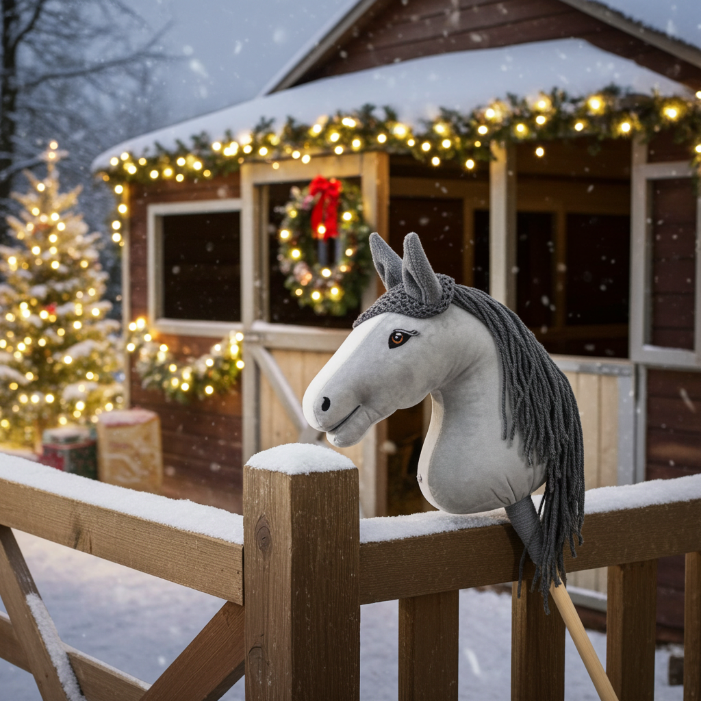 Ear net crocheted - Grey with grey ears - Foal
