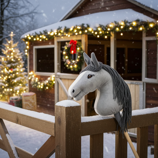 Ear net crocheted - Grey with grey ears - Foal