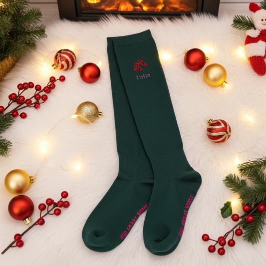 Knee socks for hobbyhorsing dark green